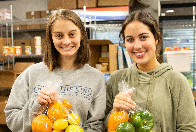 volunteers working in the lsu food pantry