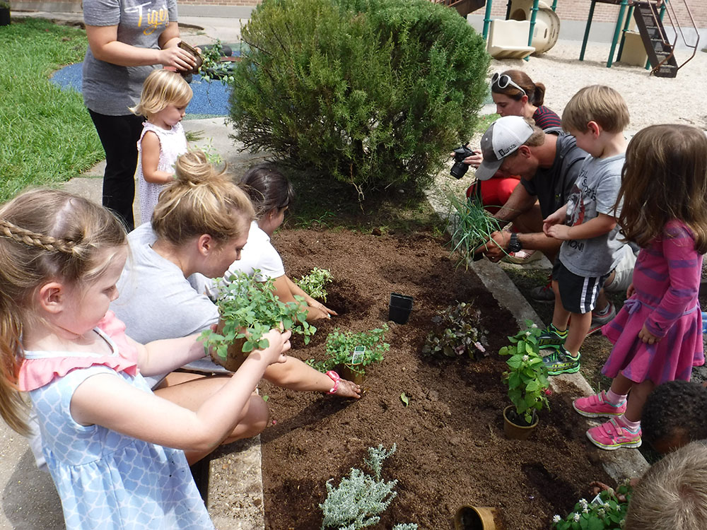 students volunteer at school