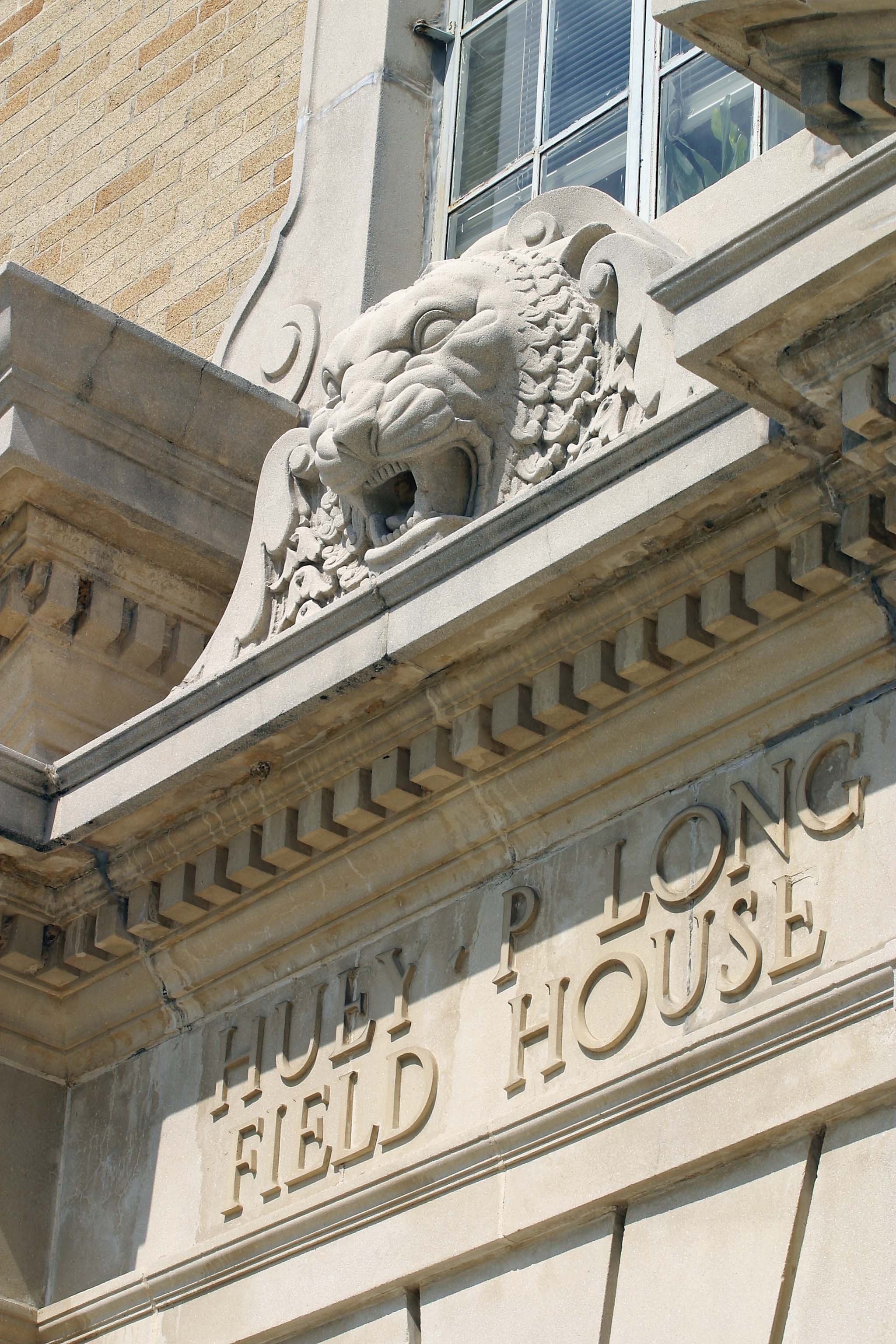 Intricate carvings on the building's facade. 