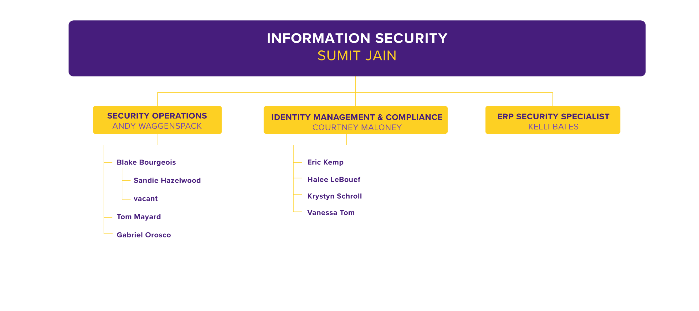 IT Security Org Chart, detailed in text below