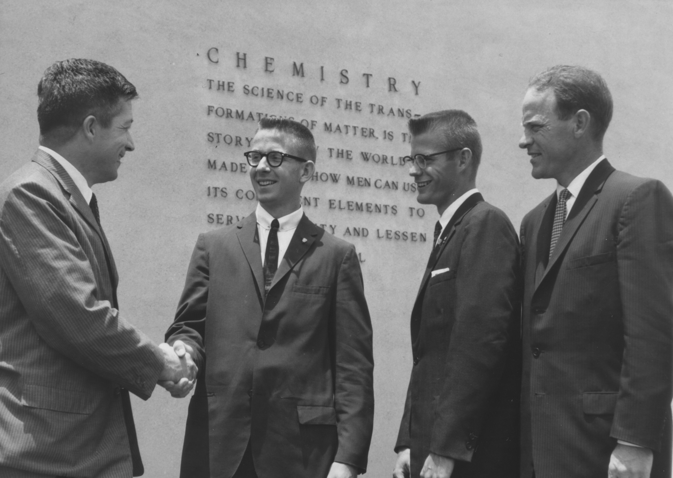 Marc Loudon with former classmates in 1960